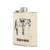 jouw naam van deze zadelveer heupfles (Links)