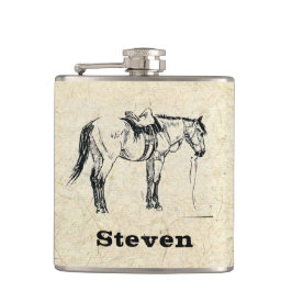 jouw naam van deze zadelveer heupfles