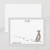 Jouw naam van het Ierse Wolfhound Gray Border Mono Notitiekaartje (Voorkant / Achterkant)