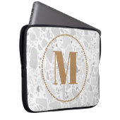 Jouw naam van het moderne Patroonmonogram Terrazzo Laptop Sleeve (Voorkant Rechts)