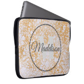 Jouw naam van modern patroonmonogram laptop sleeve (Voorkant Rechts)