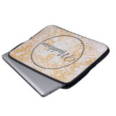 Jouw naam van modern patroonmonogram laptop sleeve (Voorkant onderkant)