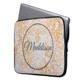 Jouw naam van modern patroonmonogram laptop sleeve (Voorkant Links)