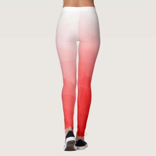 Jouw naam van rood verloopgeometrisch netwerkpatro leggings (Achterkant)