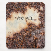 Jouw naam van roodbruine roestmetalen muismat (Voorkant)