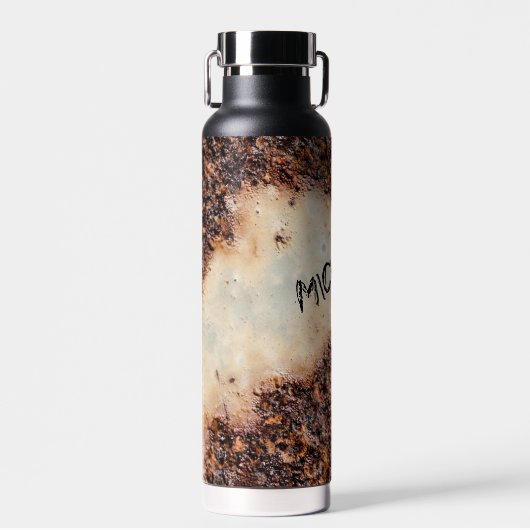 Jouw naam van roodbruine roestmetalen waterfles (Voorkant)