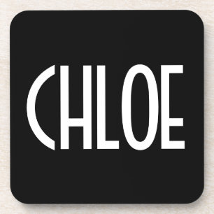 Jouw naam, Vette witte tekst   Zwart Bier Onderzetter