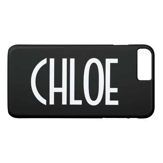 Jouw naam, Vette witte tekst | Zwart Case-Mate iPhone Case (Achterkant (Horizontaal))