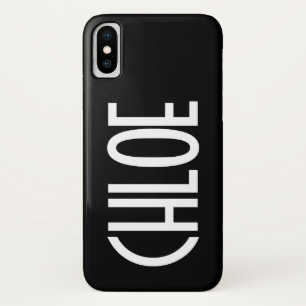 Jouw naam, Vette witte tekst   Zwart Case-Mate iPhone Case