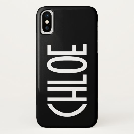 Jouw naam, Vette witte tekst | Zwart Case-Mate iPhone Case (Achterkant)