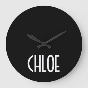 Jouw naam, Vette witte tekst   Zwart Grote Klok