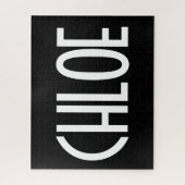 Jouw naam, Vette witte tekst | Zwart Legpuzzel (Verticaal)