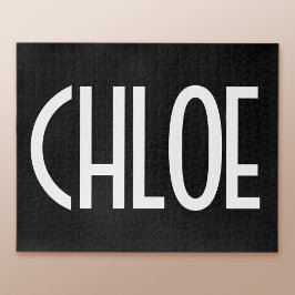 Jouw naam, Vette witte tekst | Zwart Legpuzzel