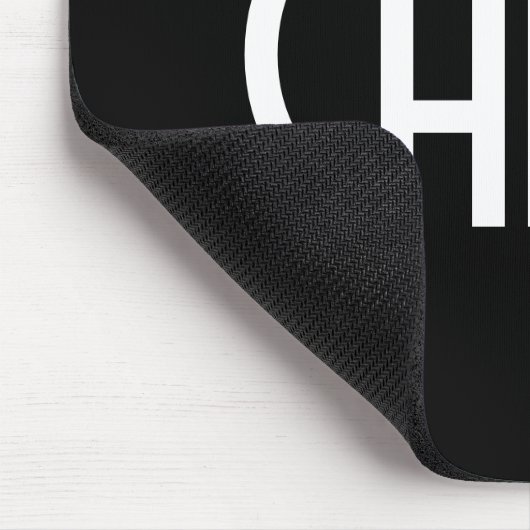 Jouw naam, Vette witte tekst | Zwart Muismat (Hoek)