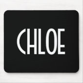 Jouw naam, Vette witte tekst | Zwart Muismat (Voorkant)