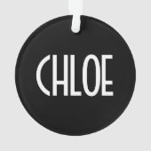 Jouw naam, Vette witte tekst | Zwart Ornament (achterkant)