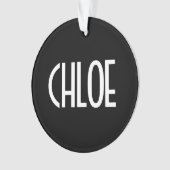 Jouw naam, Vette witte tekst | Zwart Ornament (voorkant)