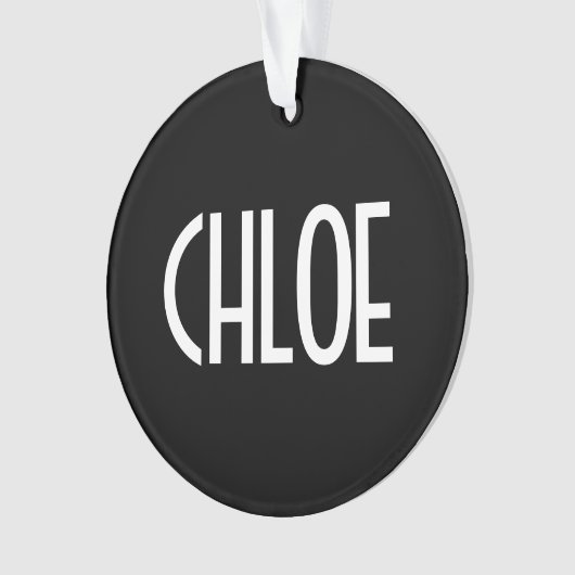 Jouw naam, Vette witte tekst | Zwart Ornament (voorkant)