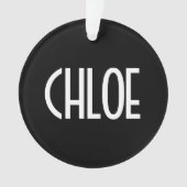 Jouw naam, Vette witte tekst | Zwart Ornament (voorkant)