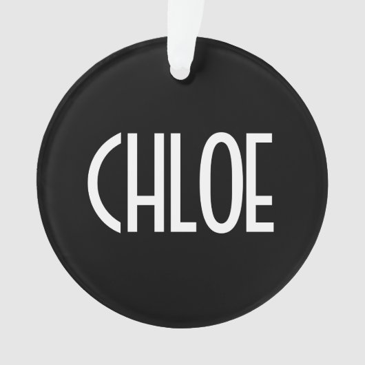 Jouw naam, Vette witte tekst | Zwart Ornament (voorkant)