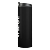 Jouw naam, Vette witte tekst | Zwart Thermosbeker (Geroteerd rechts)