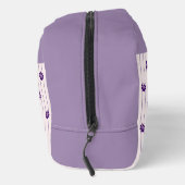 Jouw naam Violet & Blush Stripes Paarse Bloemen Toilettasje (Rechts)