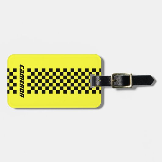 Jouw naam Volledig aangepaste kleuren, gecheckte s Bagagelabel (Voorkant horizontaal)
