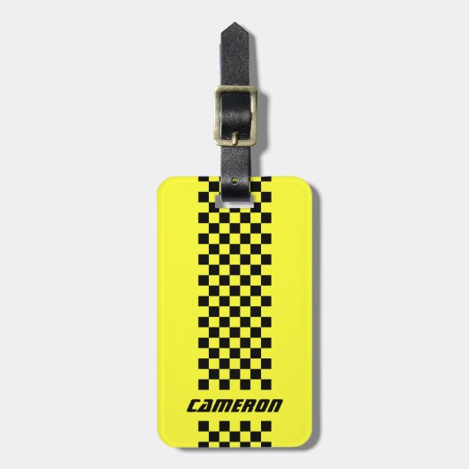 Jouw naam Volledig aangepaste kleuren, gecheckte s Bagagelabel (Voorkant verticaal)