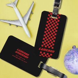 Jouw naam Volledig aangepaste kleuren, gecheckte s Bagagelabel