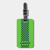 Jouw naam Volledig aangepaste kleuren, gecheckte s Bagagelabel (Voorkant verticaal)