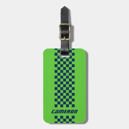 Jouw naam Volledig aangepaste kleuren, gecheckte s Bagagelabel (Voorkant verticaal)