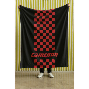 Jouw naam Volledig aangepaste kleuren, gecheckte s Fleece Deken