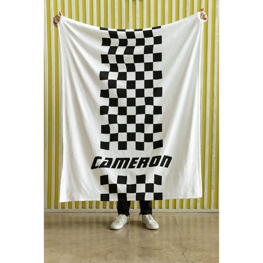 Jouw naam Volledig aangepaste kleuren, gecheckte s Fleece Deken