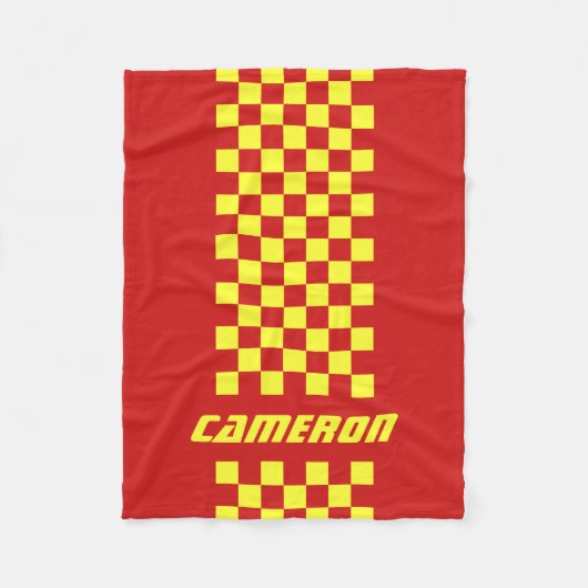 Jouw naam Volledig aangepaste kleuren, gecheckte s Fleece Deken (Voorkant)