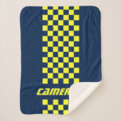 jouw naam Volledig aangepaste kleuren, gecheckte s Sherpa Deken (Voorkant)