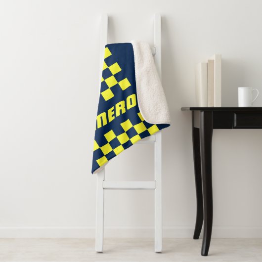 jouw naam Volledig aangepaste kleuren, gecheckte s Sherpa Deken (In situ)