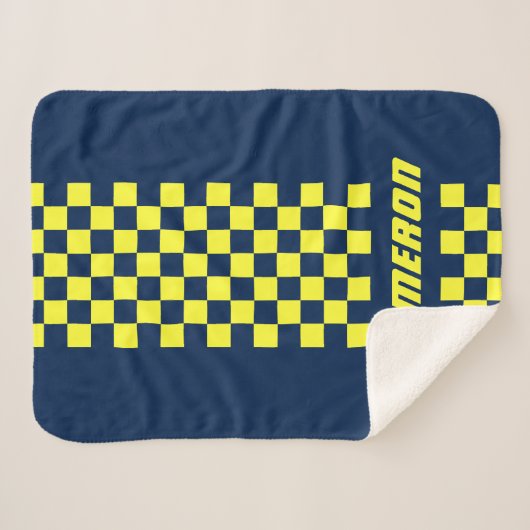 jouw naam Volledig aangepaste kleuren, gecheckte s Sherpa Deken (Voorkant (horizontaal))