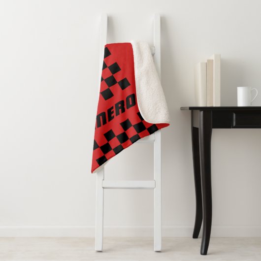 Jouw naam Volledig aangepaste kleuren, gecheckte s Sherpa Deken (In situ)