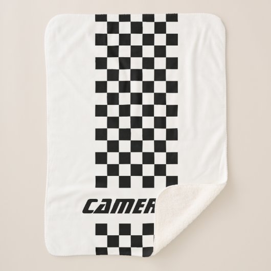 Jouw naam Volledig aangepaste kleuren, gecheckte s Sherpa Deken (Voorkant)