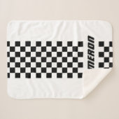 Jouw naam Volledig aangepaste kleuren, gecheckte s Sherpa Deken (Voorkant (horizontaal))