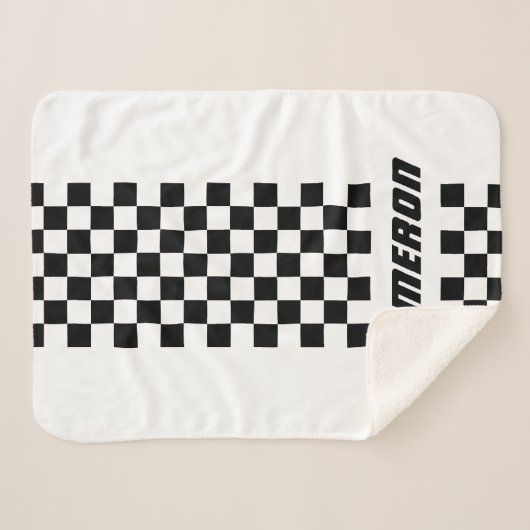 Jouw naam Volledig aangepaste kleuren, gecheckte s Sherpa Deken (Voorkant (horizontaal))