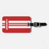 Jouw naam volledig aangepaste kleuren met races 1 bagagelabel (Voorkant horizontaal)