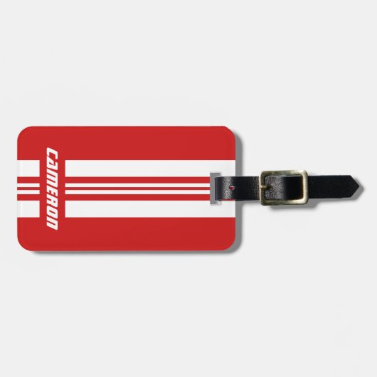 Jouw naam volledig aangepaste kleuren met races 1 bagagelabel (Voorkant horizontaal)