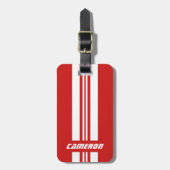 Jouw naam volledig aangepaste kleuren met races 1 bagagelabel (Voorkant verticaal)