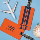 Jouw naam volledig aangepaste kleuren met races 1 bagagelabel