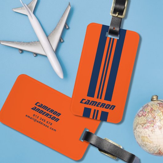 Jouw naam volledig aangepaste kleuren met races 1 bagagelabel