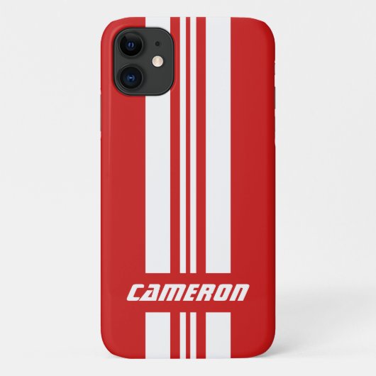 jouw naam volledig aangepaste kleuren met races 1 Case-Mate iPhone case (Achterkant)