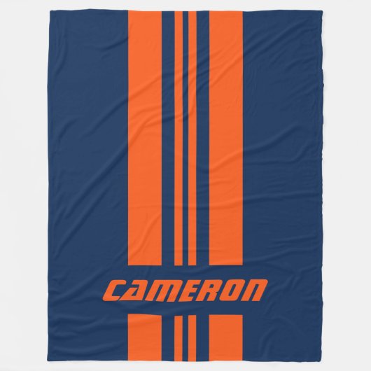 Jouw naam volledig aangepaste kleuren met races 1 fleece deken (Voorkant)