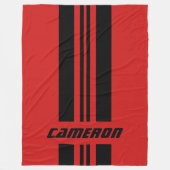 Jouw naam volledig aangepaste kleuren met races 1 fleece deken (Voorkant)