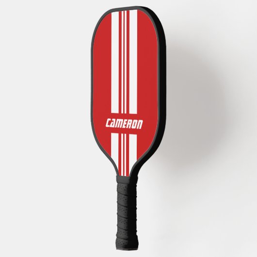 Jouw naam volledig aangepaste kleuren met races 1 pickleball paddle (Links)